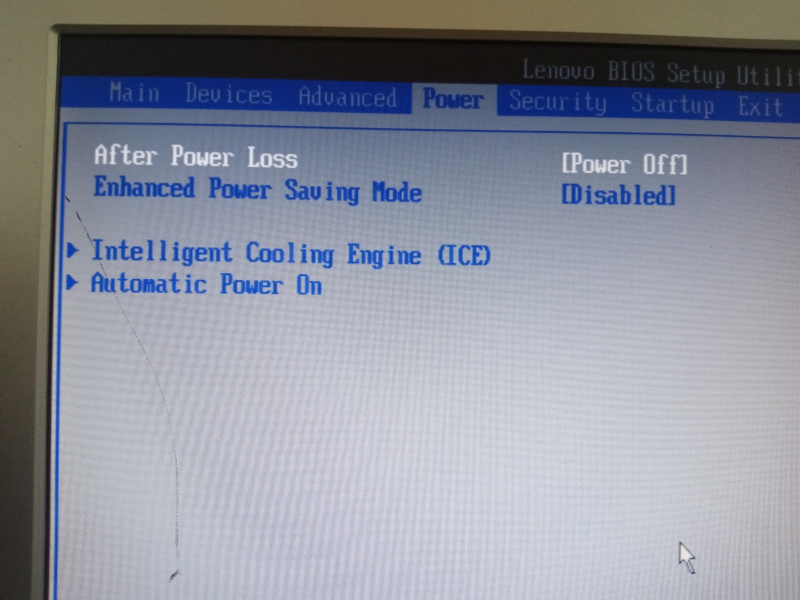 Lenovo Bios Power