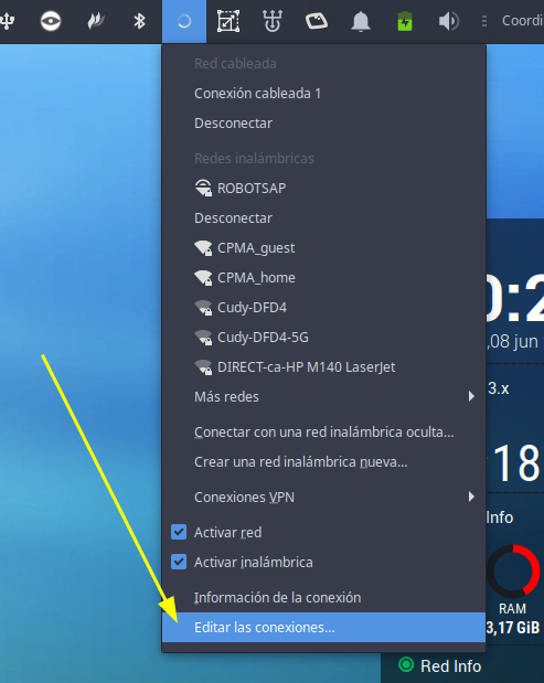 Editar red inalámbrica