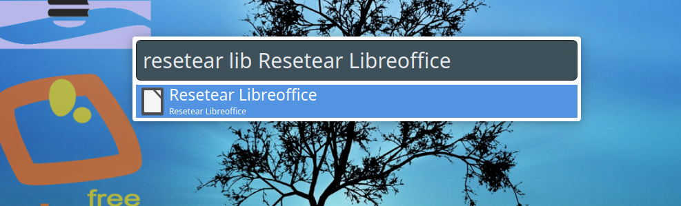 Resetear Libreoffice